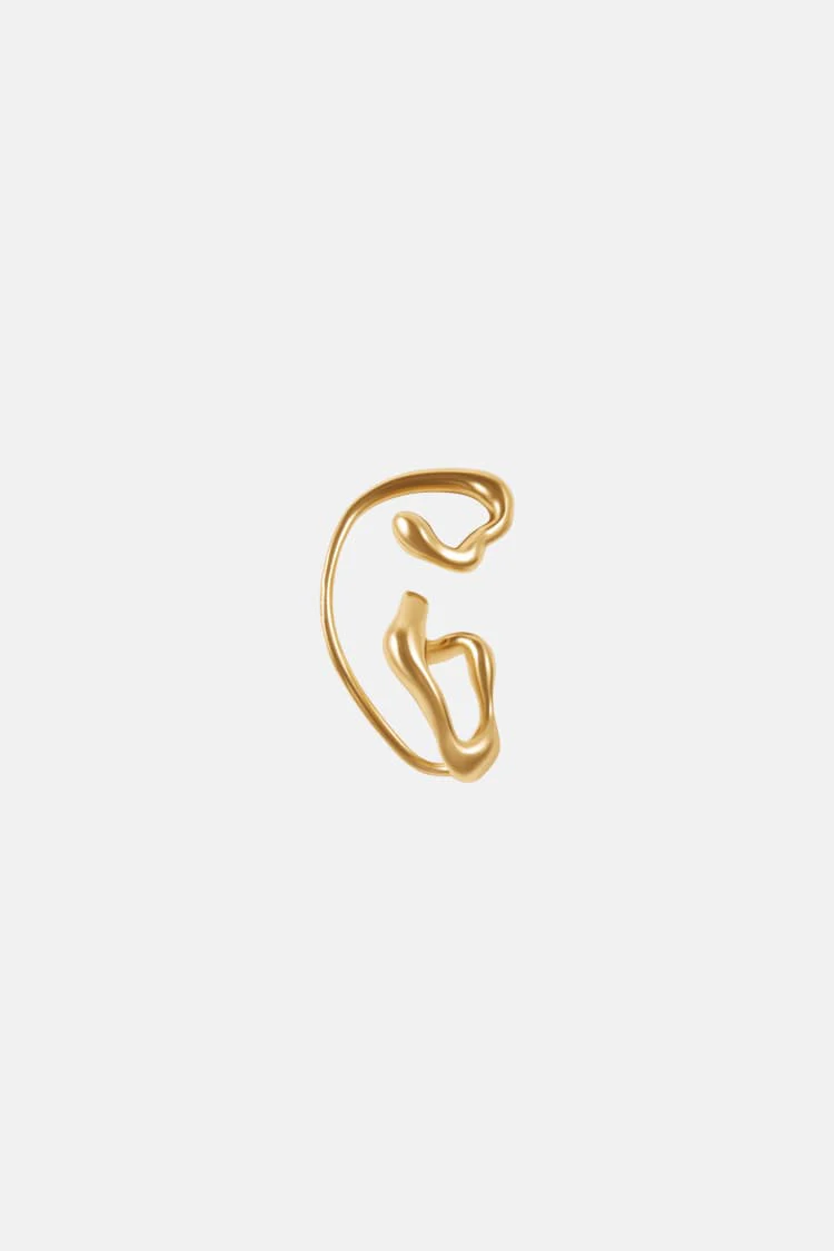 wrap-around organic earcuff in gold - Image 5