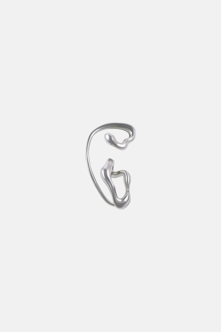 wrap-around organic earcuff in silver - Image 5