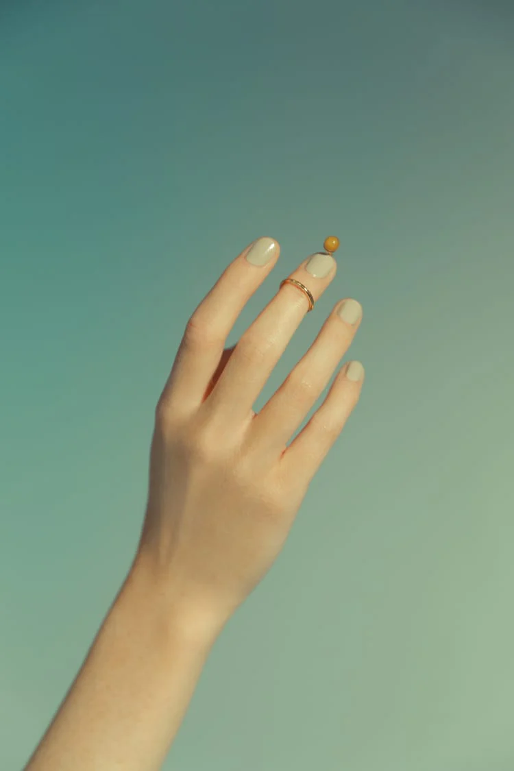 Gold Nail Ring with Stone - Image 5
