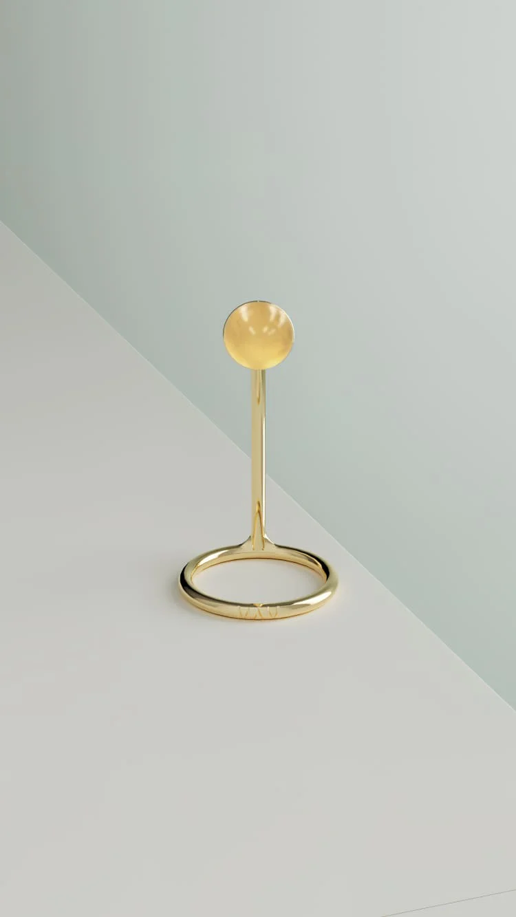 Gold Nail Ring with Stone - Image 6